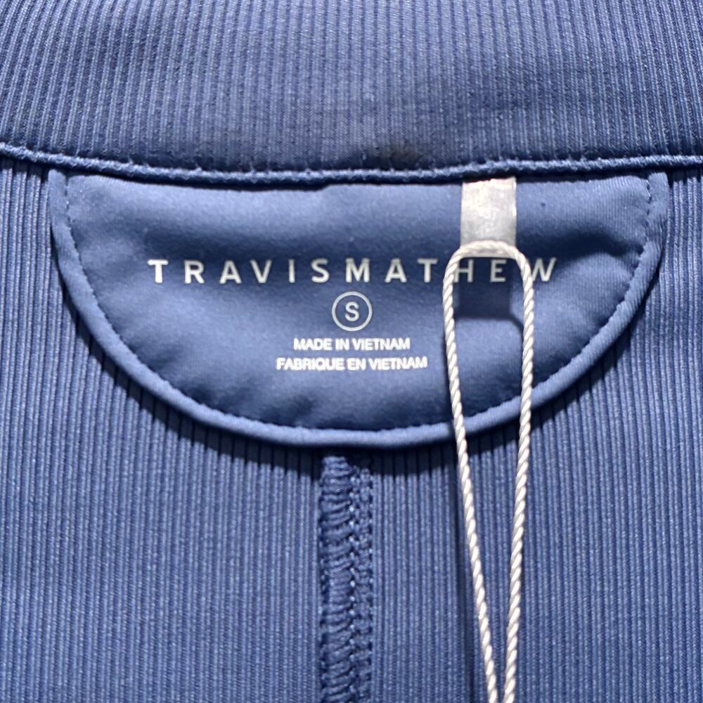 Travis Mathew Top Movement Short Sleeve V Neck Polo Shirt Blue Womens Small New - Picture 12 of 13